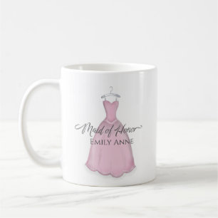Roze Cute Eenvoudige Maid Of Honor Bruidsmeisje Aa Koffiemok