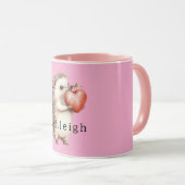 Roze Cute Egeltje Hart Dier   Mok (Voorkant rechts)