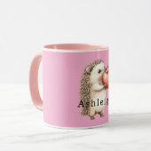 Roze Cute Egeltje Hart Dier   Mok (Voorkant links)