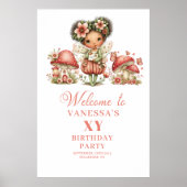 Roze Cute Fairy 5e Verjaardag Welkom Poster (Voorkant)