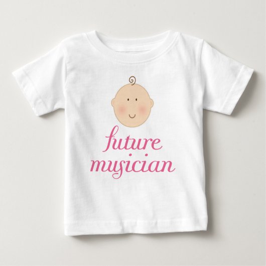 Roze Cute Future Musician baby head (Voorkant)