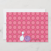 Roze, Cute, Girl Bowling Party Invitation Kaart (Achterkant)