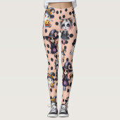 Roze Cute Halloween Leggings (Voorkant)