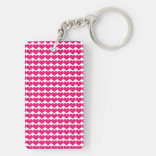 Roze Cute Hearts Pattern AcrylSleutelhanger Sleutelhanger (achterkant)