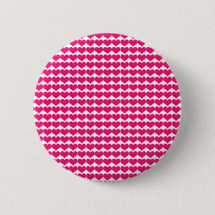 Roze Cute Hearts Pattern Button