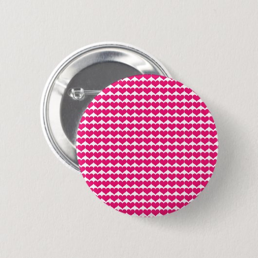 Roze Cute Hearts Pattern Button (Voorkant /achterkant)
