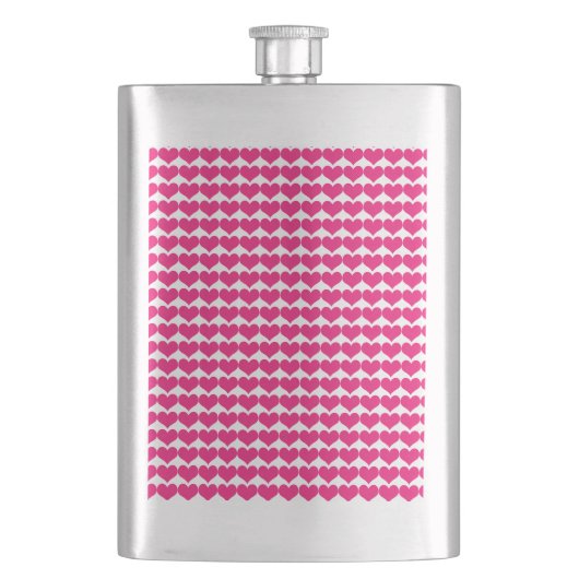 Roze Cute Hearts Pattern Flask Heupfles (Voorkant)