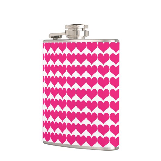 Roze Cute Hearts Pattern Flask Heupfles (Links)