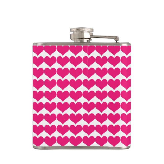 Roze Cute Hearts Pattern Flask Heupfles (Achterkant)