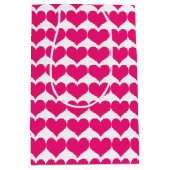 Roze Cute Hearts Pattern Gift Bag Medium Cadeauzakje (Voorkant)