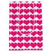 Roze Cute Hearts Pattern Gift Bag Medium Cadeauzakje (Achterkant)