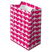 Roze Cute Hearts Pattern Gift Bag Medium Cadeauzakje (Achterkant Gekanteld)