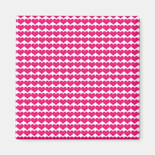 Roze Cute Hearts Pattern Magnet (Voorkant)