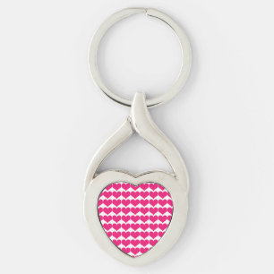 Roze Cute Hearts Pattern Metal Sleutelhanger