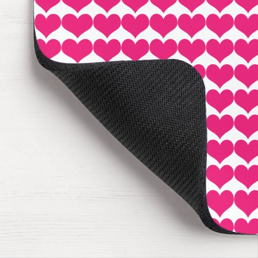 Roze Cute Hearts Pattern Mousepad Muismat (Hoek)