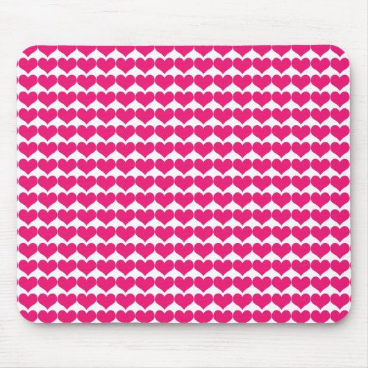Roze Cute Hearts Pattern Mousepad Muismat (Voorkant)