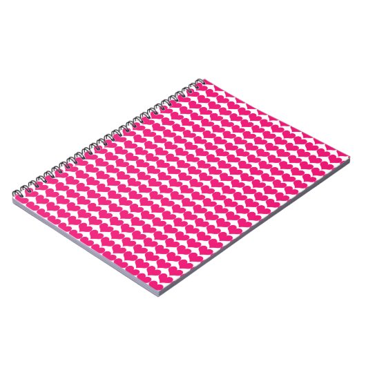 Roze Cute Hearts Pattern Notitieboek (Linkerzijde)