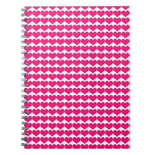 Roze Cute Hearts Pattern Notitieboek
