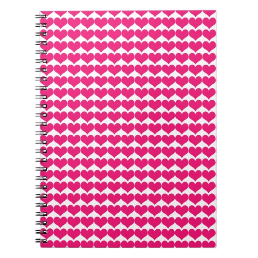 Roze Cute Hearts Pattern Notitieboek (Voorkant)