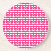 Roze Cute Hearts Pattern Onderzetter (Voorkant)