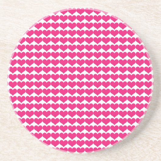 Roze Cute Hearts Pattern Onderzetter (Voorkant)
