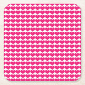 Roze Cute Hearts Pattern Onderzetter (Voorkant)