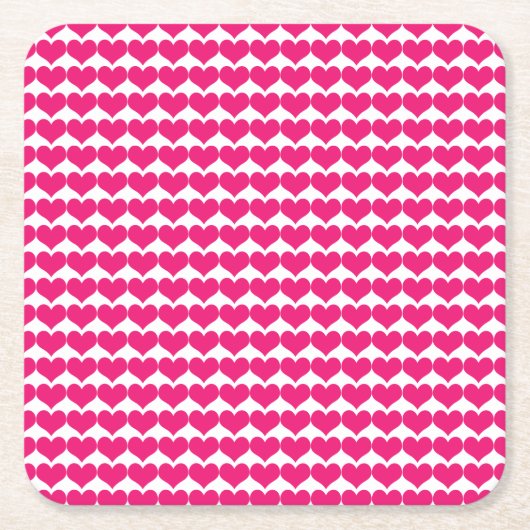 Roze Cute Hearts Pattern Onderzetter (Voorkant)