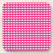 Roze Cute Hearts Pattern Onderzetter Set (Voorkant)