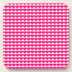 Roze Cute Hearts Pattern Onderzetter Set