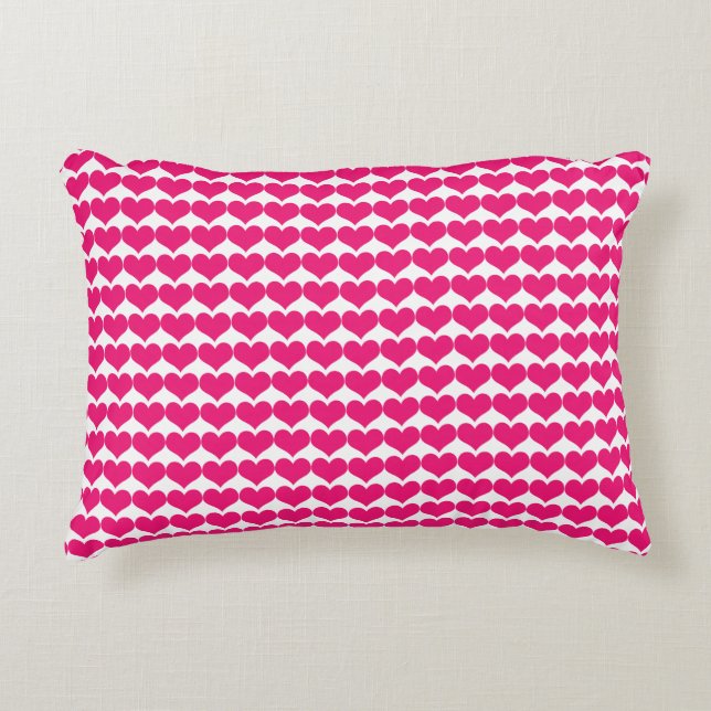 Roze Cute Hearts Pattern Pillow Decoratief Kussen (Voorkant)