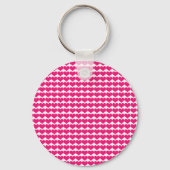 Roze Cute Hearts Pattern Sleutelhanger (Voorkant)