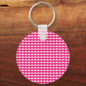 Roze Cute Hearts Pattern Sleutelhanger (Voorkant)