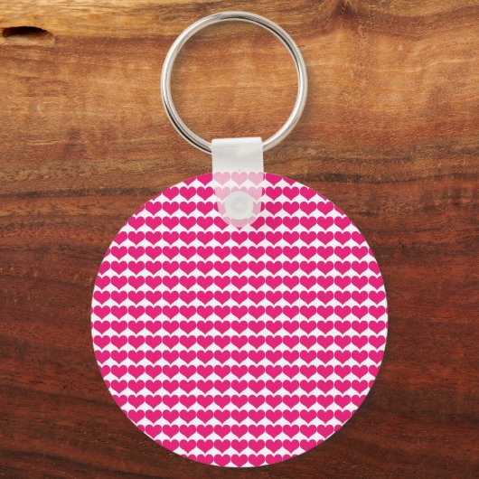 Roze Cute Hearts Pattern Sleutelhanger (Voorkant)