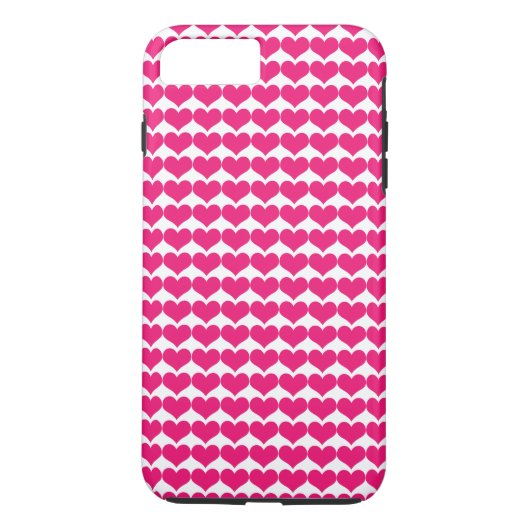 Roze Cute Hearts Pattern Tough iPhone 7 Plus Hoesj Case-Mate iPhone Case (Achterkant)