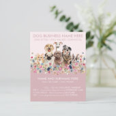 Roze Cute Hond Zit Service flyer (Staand voorkant)