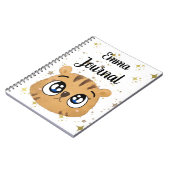 Roze Cute kleine tijger Notitieboek (Linkerzijde)