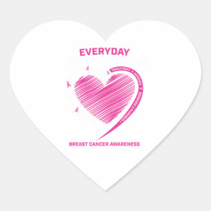 Roze Cute Loving Memory Daughter Breast Cancer Hart Sticker