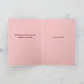 Roze & Cute Moederdag Teddybeer Vakantiekaart Feestdagen Kaart (Binnen)