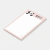 Roze Cute Panda Beer & Pootjes Voeg je naam toe Post-it® Notes (Schuin)