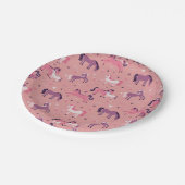 Roze Cute Pony Papieren Bordje (Gekanteld)