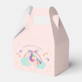 Roze | Cute Rainbow Unicorn, gepersonaliseerd Bedankdoosjes