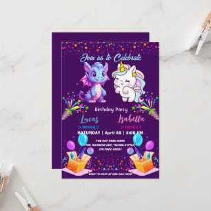 Roze Cute Regenboog Eenhoorn dinosauriërs 2e Verja