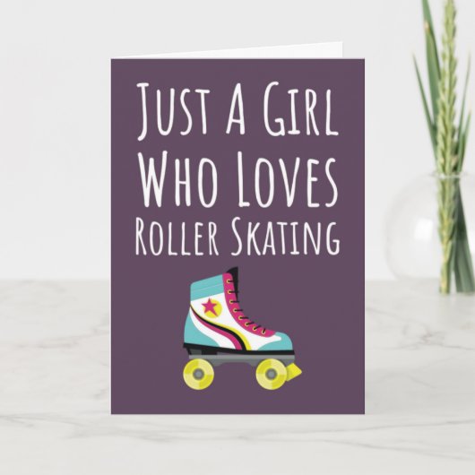 Roze Cute Roller Skate Kaarten Voor Baby Meisjes K (Voorkant)