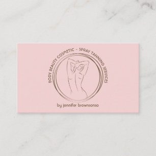 Roze Cute Spray Tan Lichaamsmodellering Contouring Visitekaartje