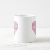 Roze Cute Tartan Hart Monogram Koffiemok (Center)