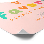 Roze Cute Two Grappige Gans 2de Verjaardag Favors Poster (Hoek)