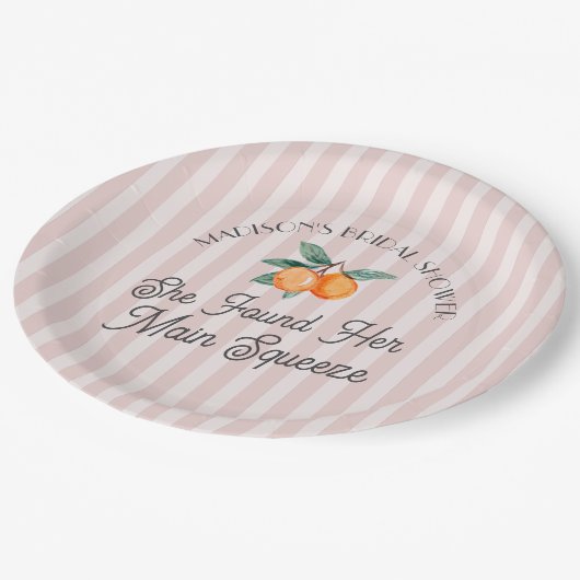 Roze Cutie Main Squeeze Citrus Bruidsmeisjesfeest Papieren Bordje (Gekanteld)
