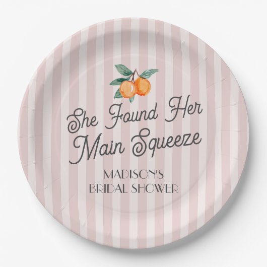 Roze Cutie Main Squeeze Citrus Bruidsmeisjesfeestj Papieren Bordje (Voorkant)