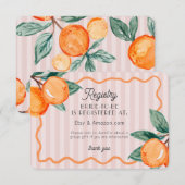 Roze Cutie Pastel Citrus Bruids Registry Insert Informatiekaartje (Voorkant / Achterkant)