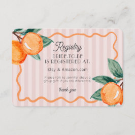 Roze Cutie Pastel Citrus Bruids Registry Insert Informatiekaartje